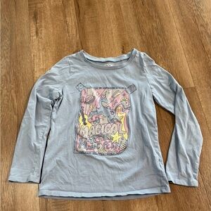 OshKosh B'gosh Long Sleeve Shirt - Light Blue with Colorful Graphic